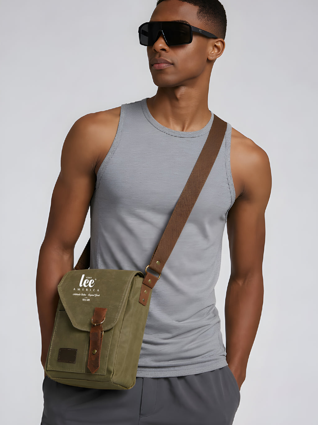 ÇANTA gerçek deri spor askılı erkek bayan