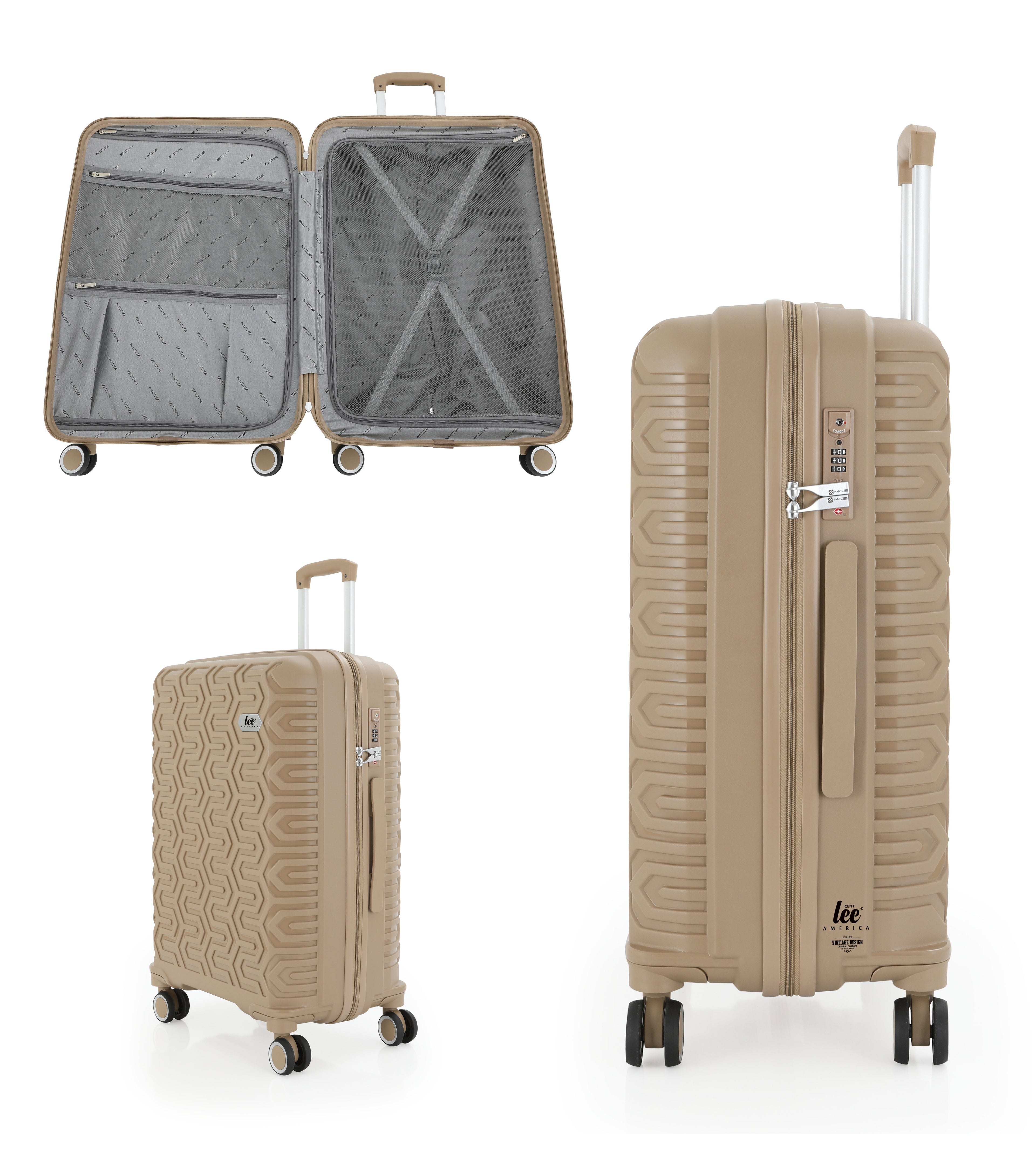 Valiz Seti  Üçlü Polipropilen Valiz Seti dakota  model 3 boy