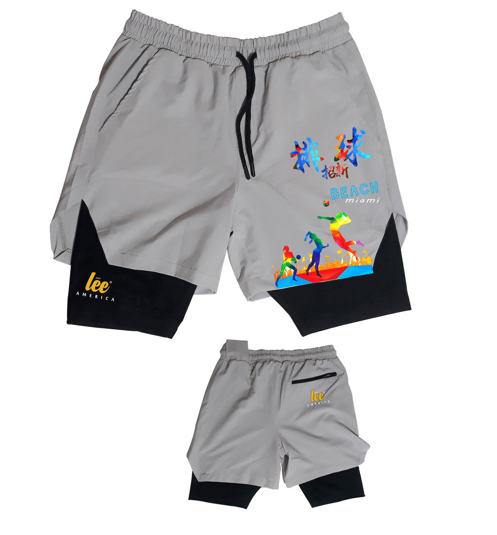 şort spor mayo gri siyah  fitnes deniz şort unisex