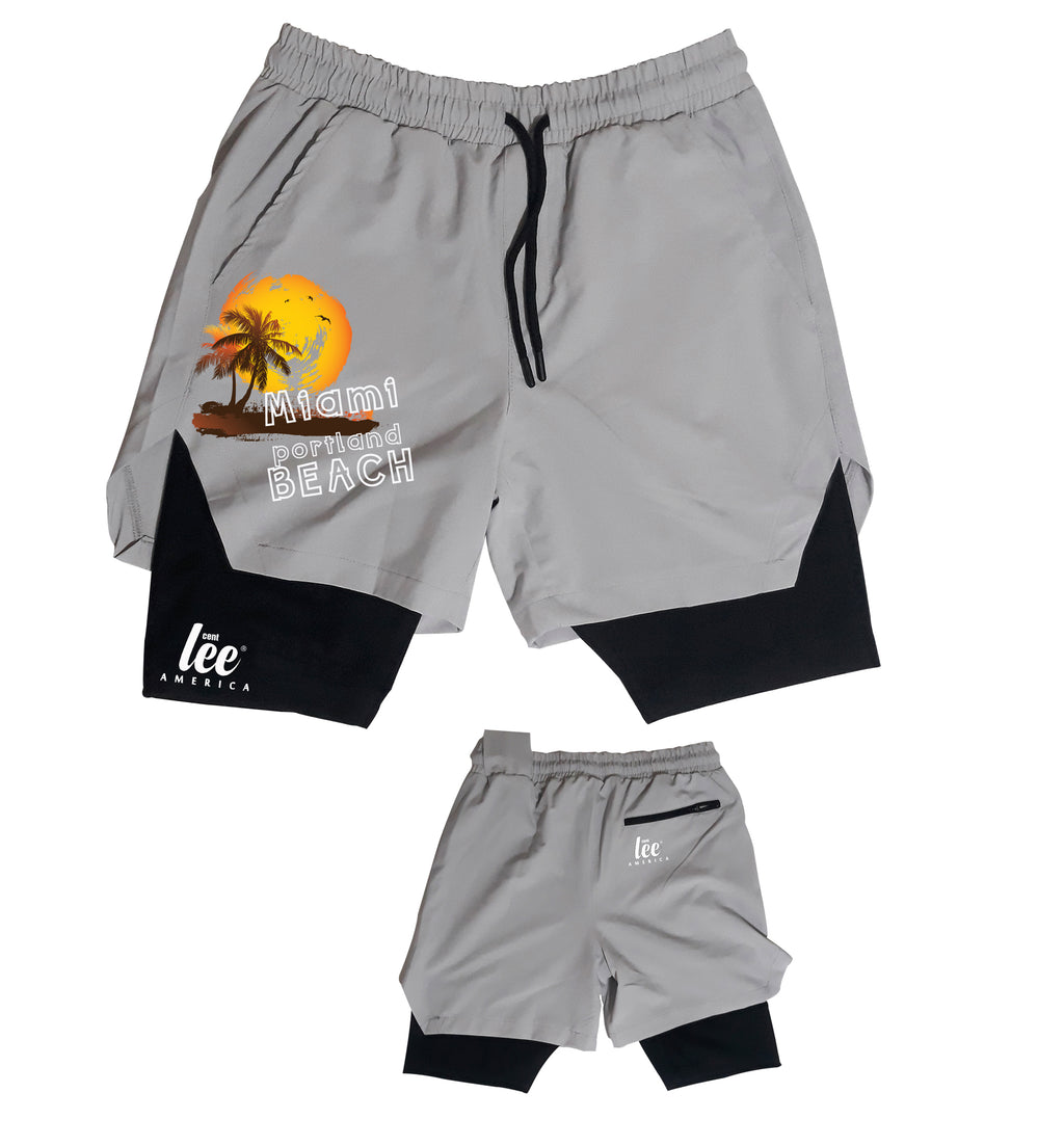 şort spor mayo gri siyah  fitnes deniz şort unisex